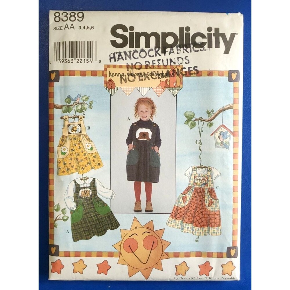 Vintage SIMPLICITY 8389 Kenna & Donna Designs Child Jumper Size 3-4-5-6 UNCUT